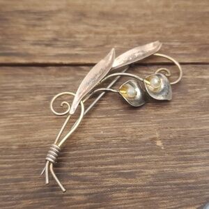 Van dell gold and sterling brooch Whispers  on the wind B551‎